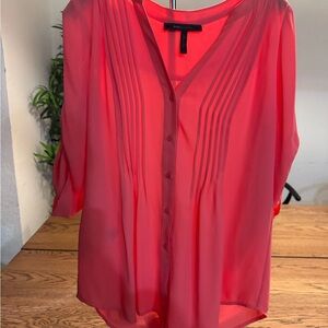 BCBGMaxAzria Vibrant Coral Blouse